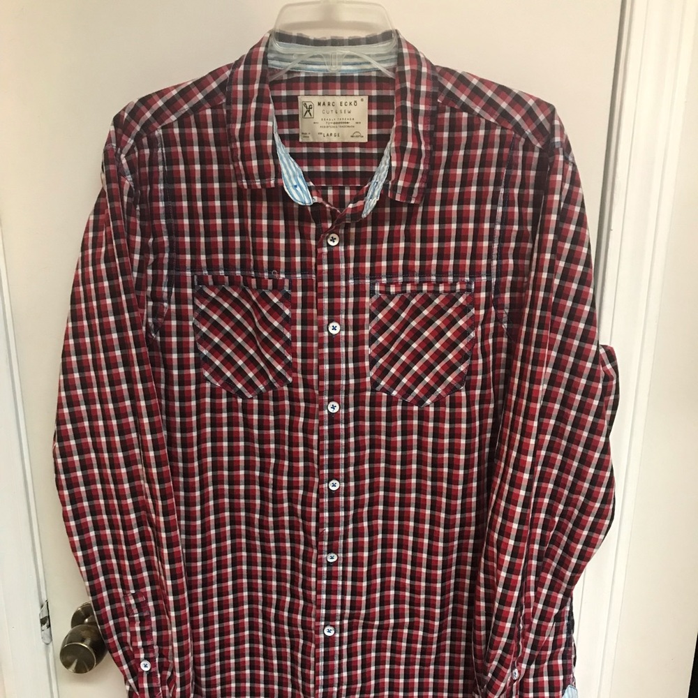 Men’s dress shirt, long sleeve button down. Mark Echo, size Large.